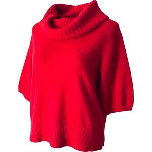Worthington Cowl Neck Knit Sweater Red large
